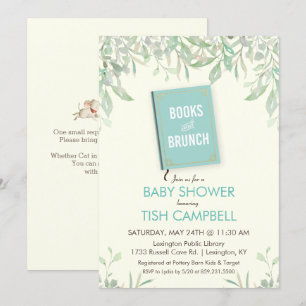 Bücher und Brunch Baby Shower Einladung