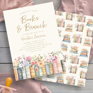 Bücher und Brunch Baby Shower Einladung