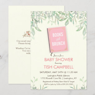 Bücher und Brunch Baby Shower Einladung