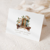 Bücher und Brunch Babydusche Danke Karte