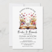 Bücher und Brunch-Brautparty Einladung (Vorderseite)