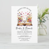 Bücher und Brunch-Brautparty Einladung (Stehend Vorderseite)