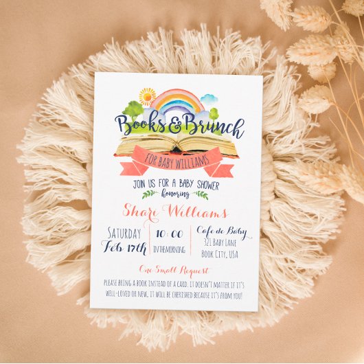 Bücher und Brunch Kinderdusche Einladung