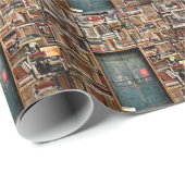 Bücher und Bücher Geschenkpapier (Rolleneckpunkt)