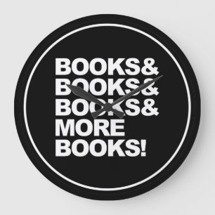 Bücher und Bücher Große Wanduhr