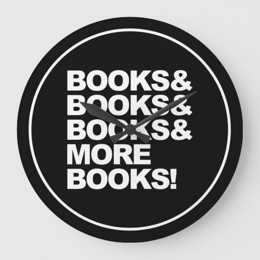 Bücher und Bücher Große Wanduhr (Vorderseite)