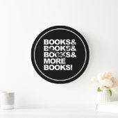 Bücher und Bücher Große Wanduhr (Zuhause)