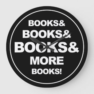 Bücher und Bücher Große Wanduhr