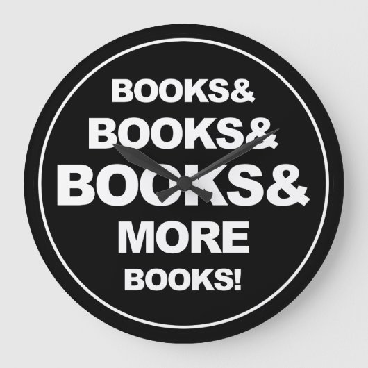 Bücher und Bücher Große Wanduhr (Vorderseite)