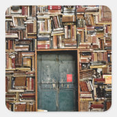 Bücher und Bücher Quadratischer Aufkleber (Vorderseite)
