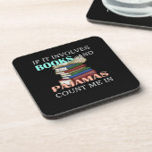 Bücher und Buchleser Pajamas Funny Reading Getränkeuntersetzer (Linke Seite)