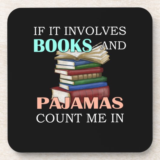 Bücher und Buchleser Pajamas Funny Reading Getränkeuntersetzer (Vorderseite)