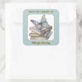 Bücher und Buchzeichen Quadratischer Aufkleber (Tasche)