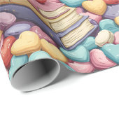 Bücher und Candy Valentine's Day Geschenkpapier (Rolleneckpunkt)