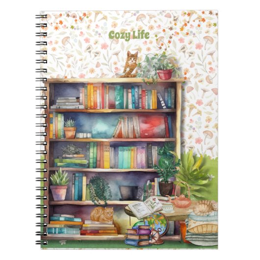 Bücher und Cat Lovers Hygge Geburtstagsruhestand (Vorderseite)