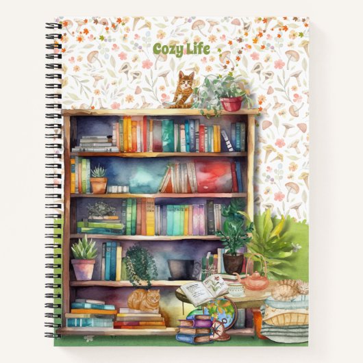 Bücher und Cat Lovers Hygge Geburtstagsruhestand (Vorderseite)