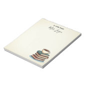 Bücher und Coffee Custom Teacher Bewertung Notizblock (Rotiert)