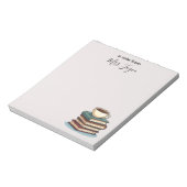 Bücher und Coffee Custom Teacher Bewertung Notizblock (Rotiert)
