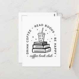 Bücher und Coffee Lover Club Lesegruppe buchen Postkarte