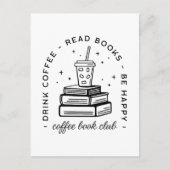 Bücher und Coffee Lover Club Lesegruppe buchen Postkarte (Vorderseite)