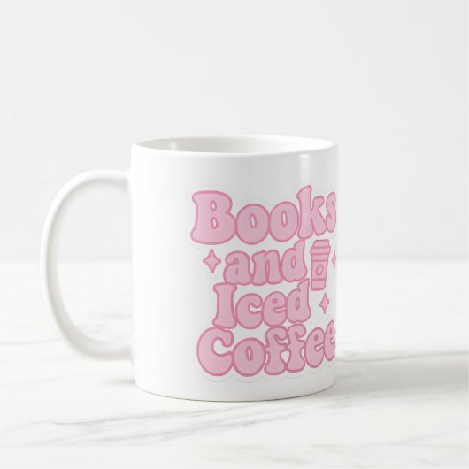 Bücher und Eiskaffee Kaffeetasse (Links)