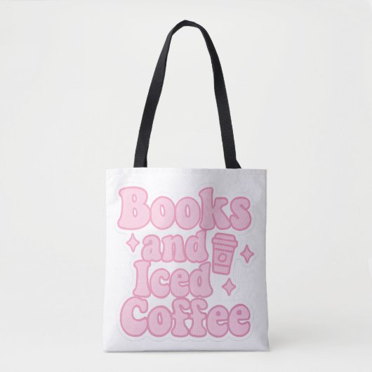 Bücher und Eiskaffee Tasche (Vorderseite)