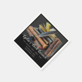 Bücher und Feder Serviette (Ecke)