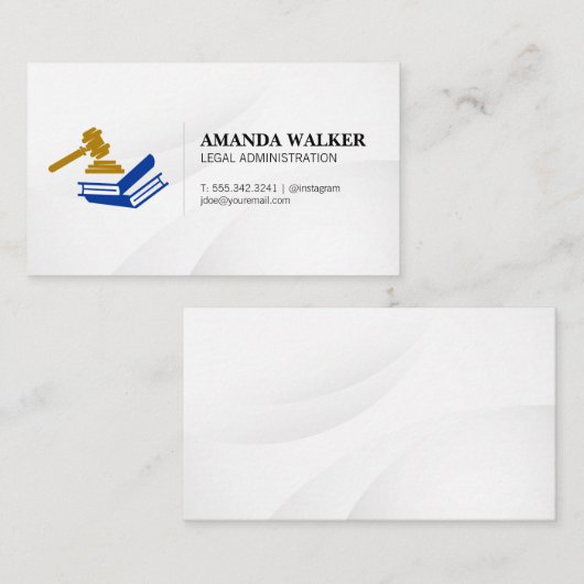 Bücher und Gavel Visitenkarte (Vorne/Hinten)