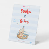 Bücher und Geschenke Ahoy seine a Boy Baby Dusche Sockelschild (Vorderseite)