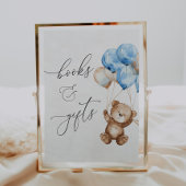 Bücher und Geschenke Blue Teddy Bear Baby Duschzei Poster