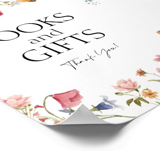 Bücher und Geschenke Blumenspulendusche Poster (Ecke)