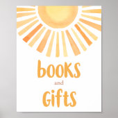 Bücher und Geschenke boho leuchtend bunt Sonnensch Poster (Vorne)