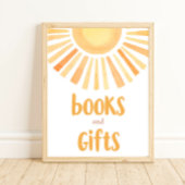 Bücher und Geschenke boho leuchtend bunt Sonnensch Poster