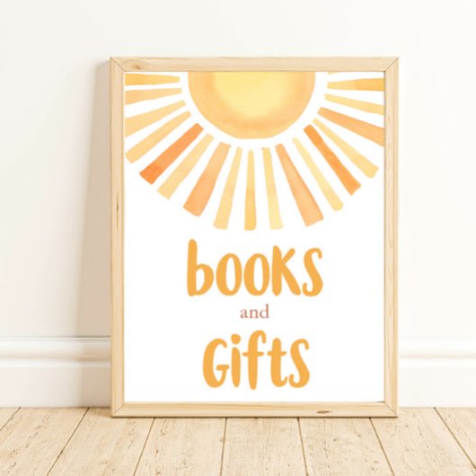 Bücher und Geschenke boho leuchtend bunt Sonnensch Poster