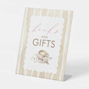 Bücher und Geschenke Coffee Girl Baby Shower-Tisch Sockelschild