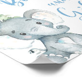 Bücher und Geschenke Elefantenballons Babyduschzei Poster (Ecke)