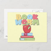Bücher und Geschenke für Wurm Postkarte (Vorne/Hinten)