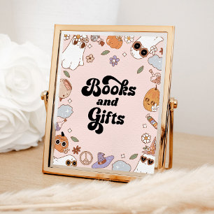 Bücher und Geschenke Groovy Halloween Ghost Baby D Poster