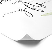 Bücher und Geschenke Grüne Gold Babydusche Zeichen Poster (Ecke)