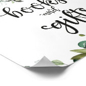 Bücher und Geschenke Grüne Kinderdusche Zeichen Poster (Ecke)