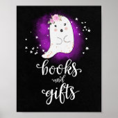 Bücher und Geschenke Halloween Babydusche Zeichen Poster (Vorne)