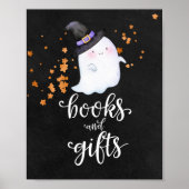 Bücher und Geschenke Halloween Babydusche Zeichen Poster (Vorne)