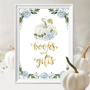 Bücher und Geschenke Kürbis Blumiges Babyshower Sc Poster