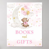 Bücher und Geschenke Moon Teddy Bären Pink Gold Ba Poster (Vorne)