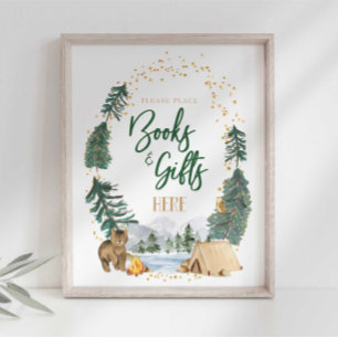 Bücher- und Geschenke-Party-Schild Poster