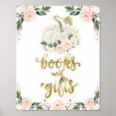 Bücher und Geschenke Pumpkin Floral Baby Duschzeic Poster (Vorne)