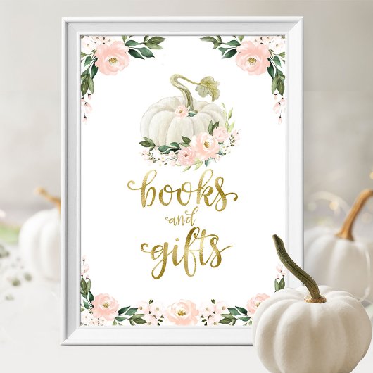 Bücher und Geschenke Pumpkin Floral Baby Duschzeic Poster