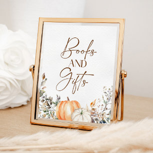 Bücher und Geschenke Pumpkin Herbst Kinderdusche Poster