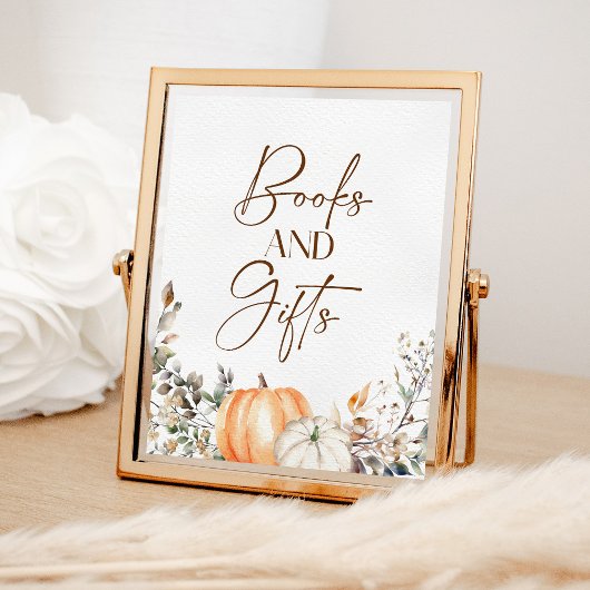 Bücher und Geschenke Pumpkin Herbst Kinderdusche Poster