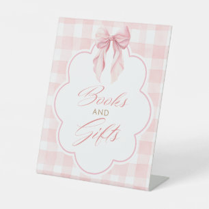 Bücher und Geschenke Rosa Schleife Baby Shower Tis Sockelschild